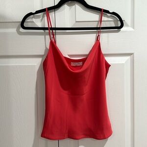 Cowl neck cami in hot pink
